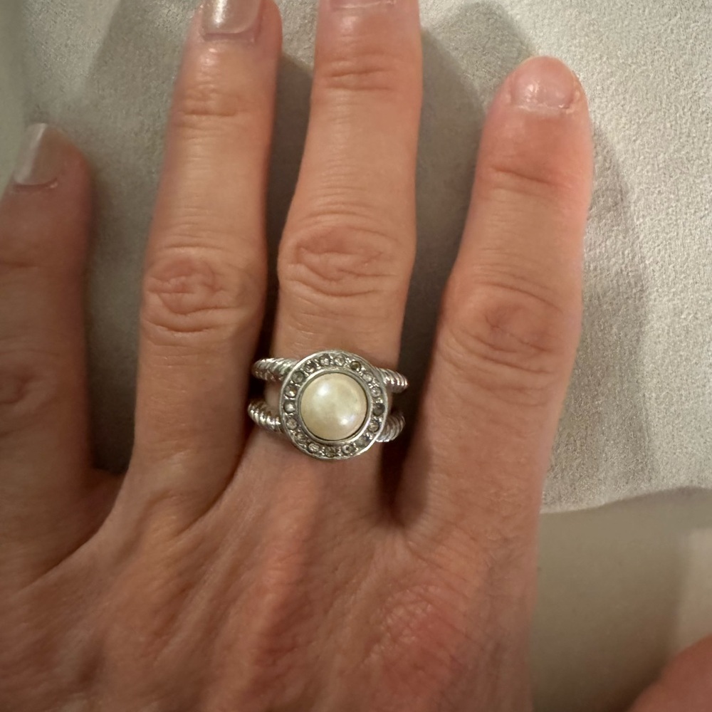 Silver Pearl-Accent Statement Ring - Women Jewelry